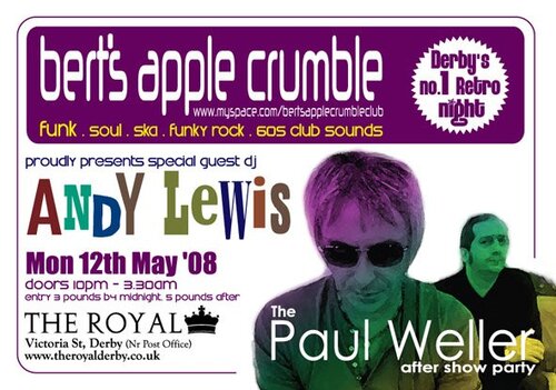 berts apple crumble 12th may - paul weller/andy lewis