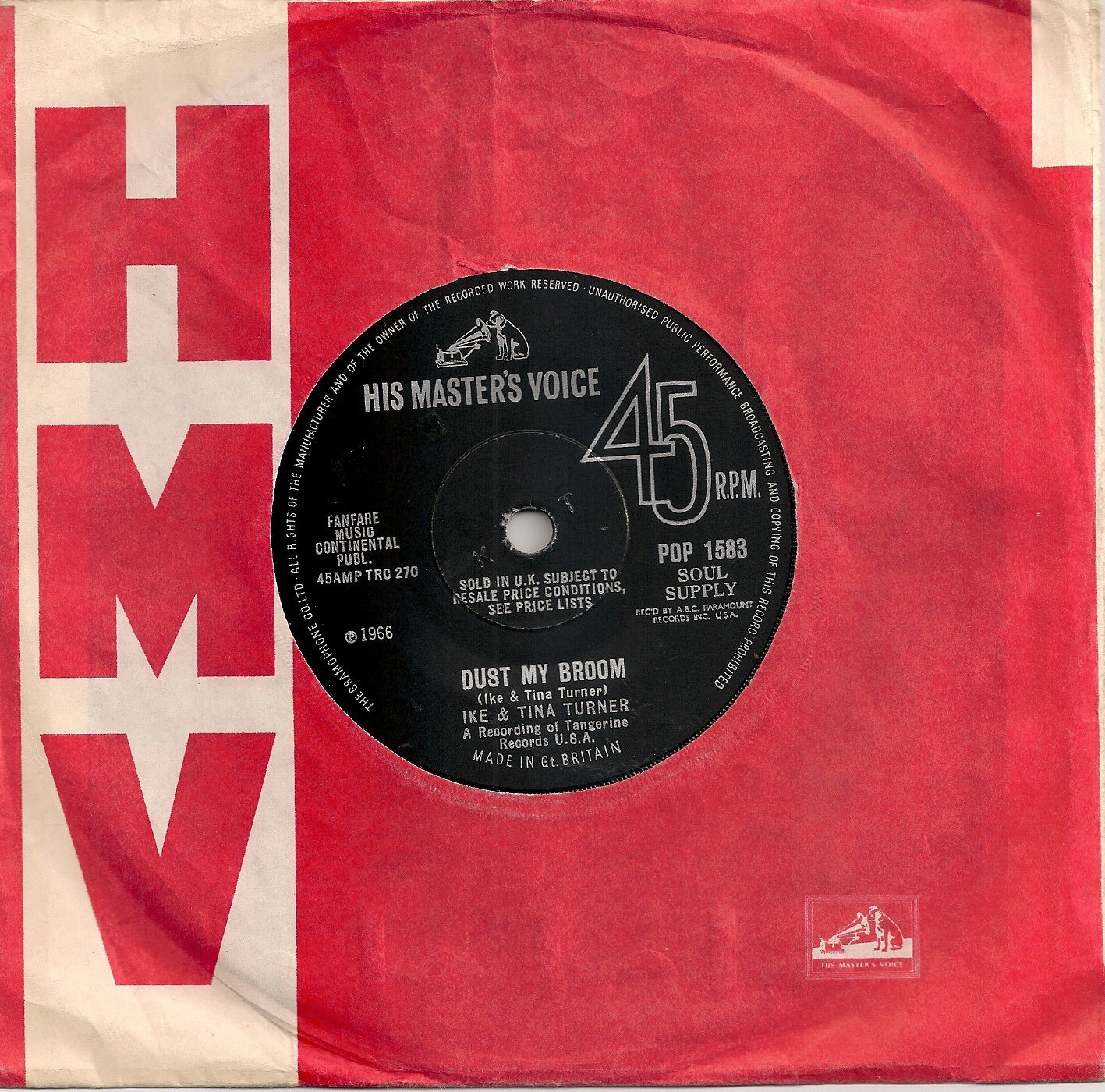 ike & tina turner dust my broom hmv pop1583 1966 - Scans of Soul - Soul ...