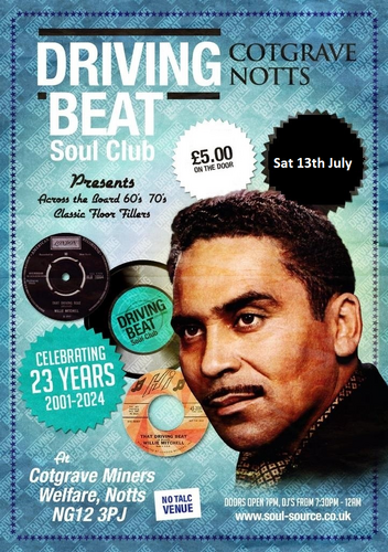 Driving Beat Northern Soul Notts Saturday 13 July