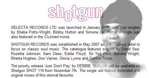 Debbie Taylor - Just Don't Pay - Shotgun Records magazine cover