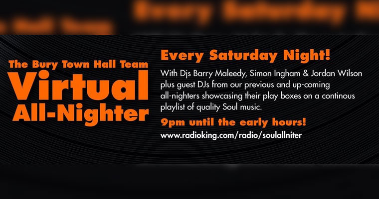 Bury Town Hall Virtual Allnighter Saturday Night 21 March 2020 magazine cover