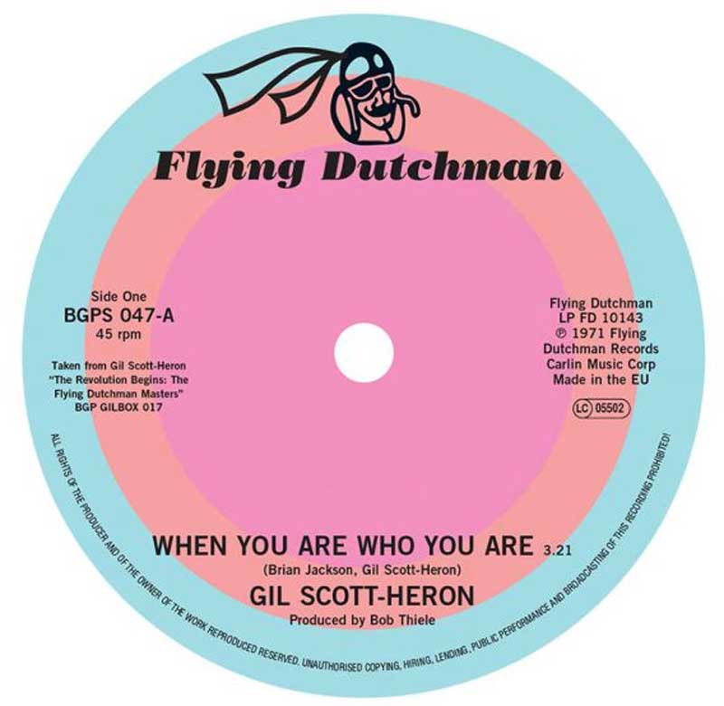Gil Scott-Heron When You Are Who You Are Free Will (Alt Take 1) BGP  047 Records Soul Source