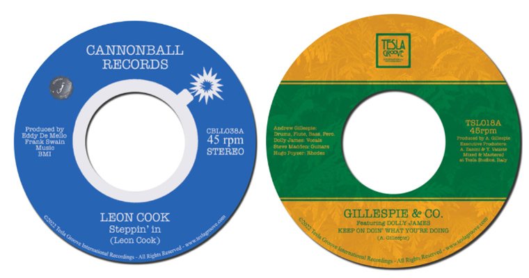 New 45s Cannonball Records and Tesla Groove - Leon Cook & Gillespie and Co magazine cover