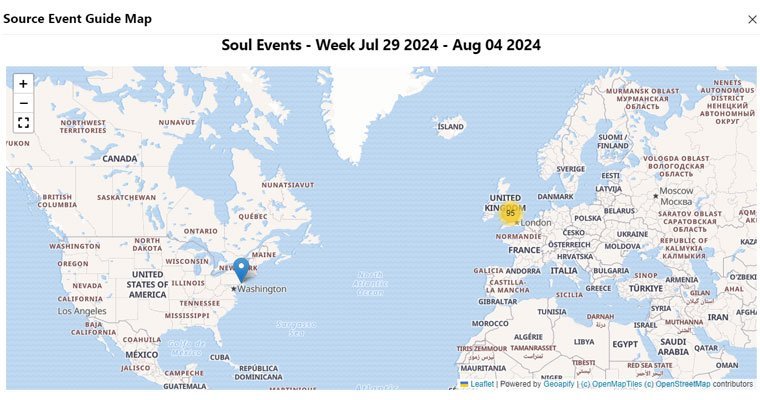 This Weeks Worldwide Soul Events Map View 31st July - 04 Aug 2024