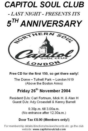 capitol soul club - 26/11/04 - last one!!