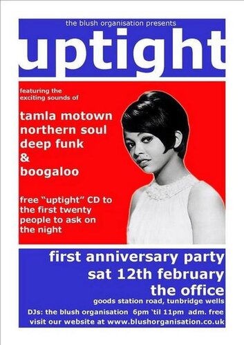 uptight - first anniversary party - sat 12th feb - tun wells