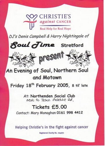 charity soul,northern soul & motown night, friday 18th