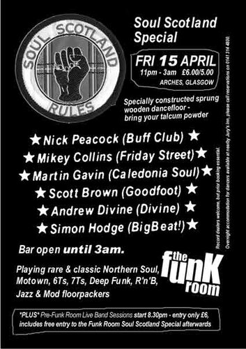 soul scotland special, 15th april, the arches glasgow