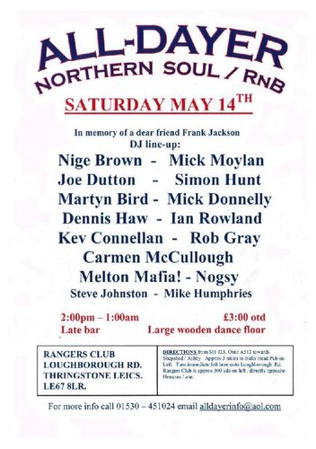 carms r&b groovers / frank jackson memorial alldayer