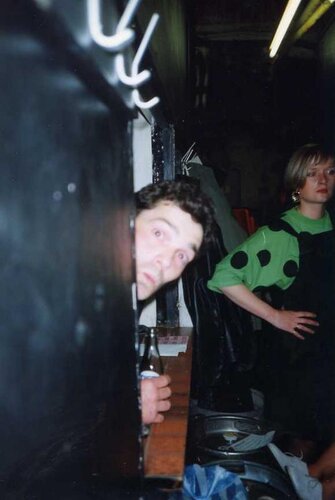 john fraser checking out the 100 club  cloakroom