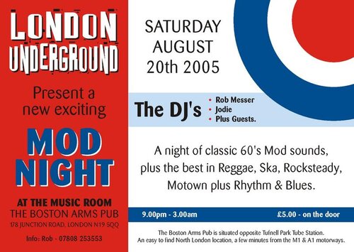 london underground mod night!