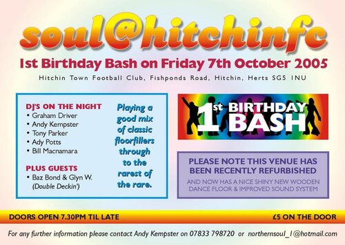 soul@hitchinfc - first birthday bash - 07/10/05