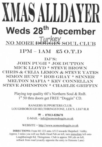 no more turkey alldayer - weds 28th dec