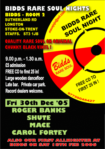 friday 30th december 2005 - bidds rare soul night