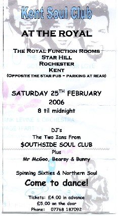 kent soul club saturday 25th february, rochester