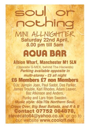 soul or nothing sat 22nd april