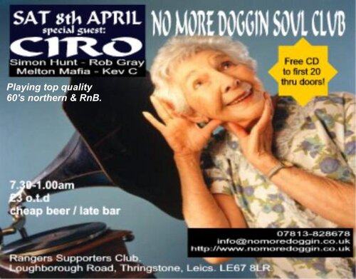 no more doggin soul club. sat 8th april