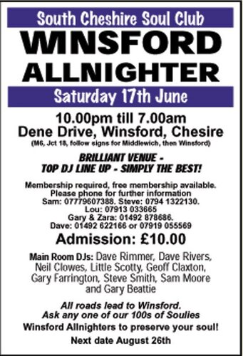 winsford sat june 17th