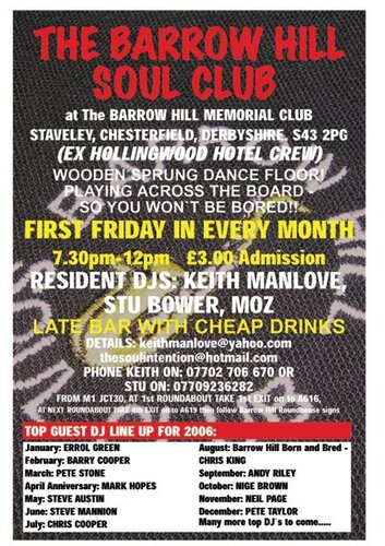 barrow hill soul club 1st friday of each month