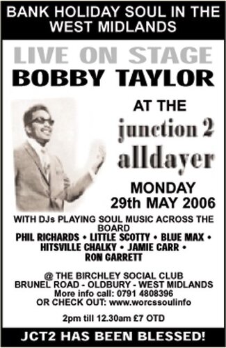 bobby taylor bank holiday monday