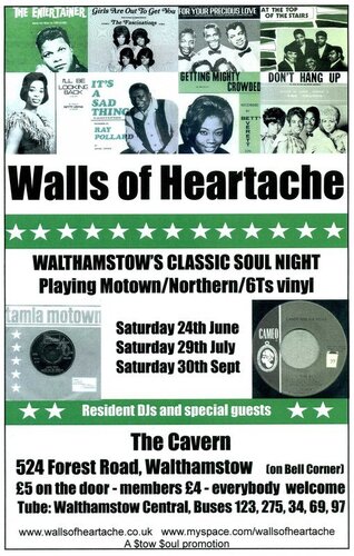 walls of heartache, london sat june 24th, sat july 29th