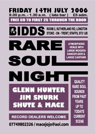 bidds rare soul night friday 14th july 2006