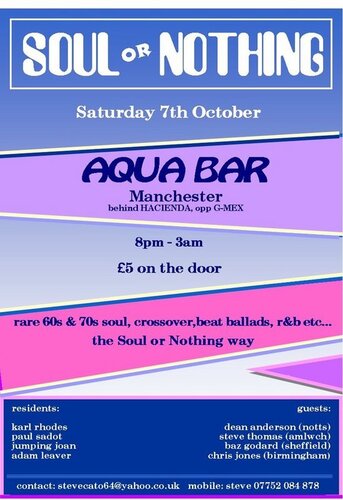 soul or nothing* sat 7th october