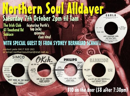 northern soul alldayer - the irish club, perth, western aust