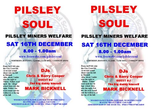 pilsley soul december with mr mark bicknell