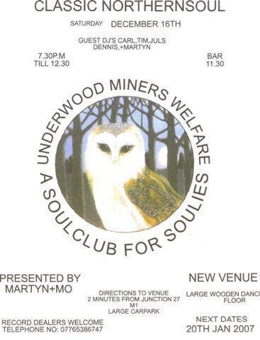 underwood miners welfare this sat