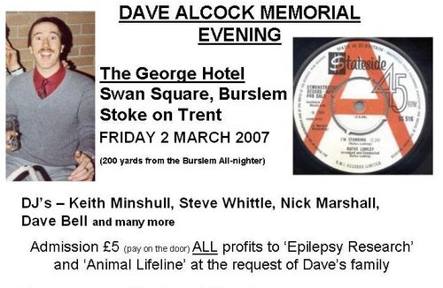 fri 2nd march dave alcock memorial evening