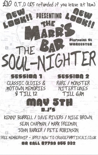 marrs bar all-nighter, worcester