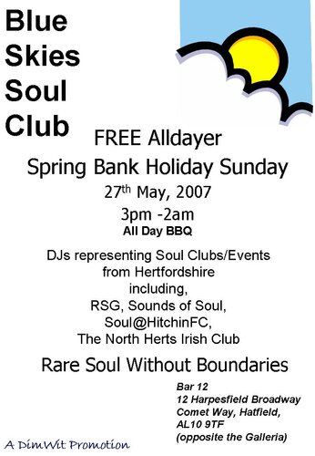 blue skies all dayer - may spring bank holiday