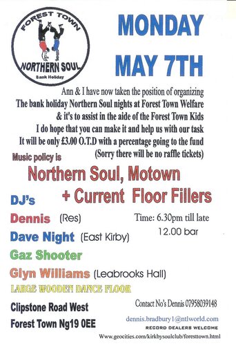 forest town bank holiday northern soul night