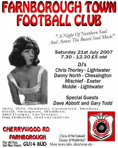 farnborough town soul nite