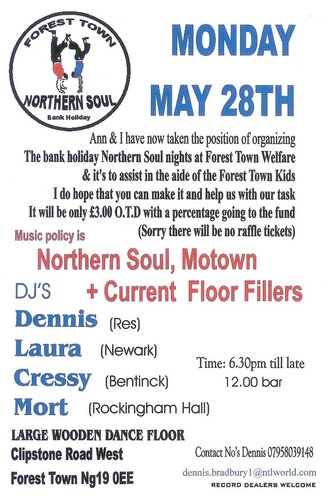 forest town bank holiday northern soul night