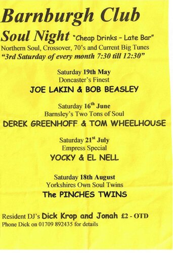 barnburgh soul night 16th june