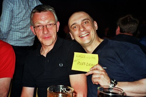 me & johnny - prestatyn 2005 - poofs drink