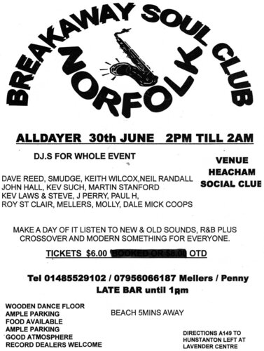 breakaway soul club, norfolk. alldayer