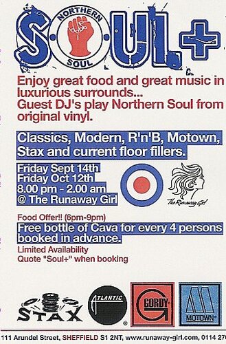 soul + sheffield - friday 14th september