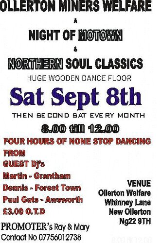 ollerton miners welfare this sat