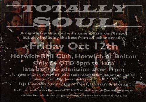 totally soul - pennine suite, horwich rmi club