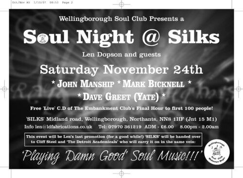 silks' @ wellingborough sat nov 24th