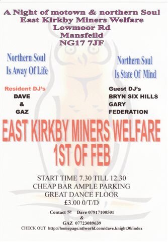 east kirkby miners welfare