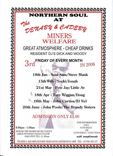 welfare soul night's - denaby main, doncaster - 3rd frid