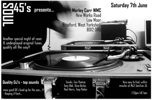 bradford rare & underplayed soul night 7th june