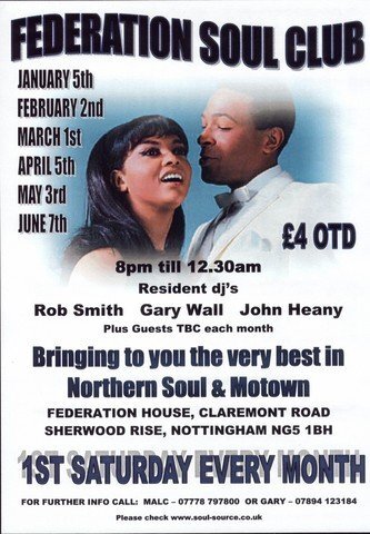 federation soul club - 3rd may!