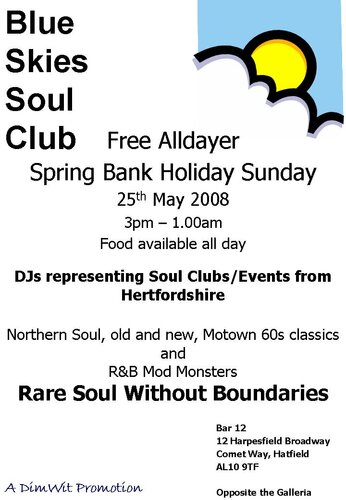 blue skies alldayer - sunday may 25th - hatfield