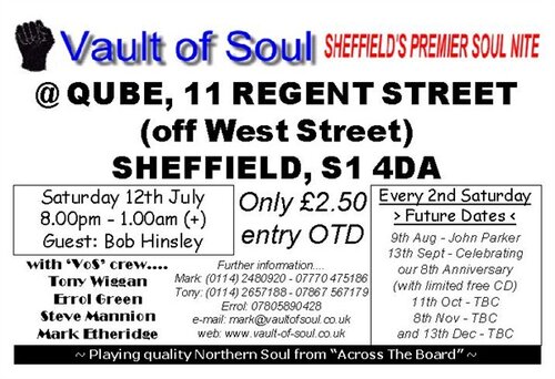 vault of soul @ qube, sheffield - sat 12th july