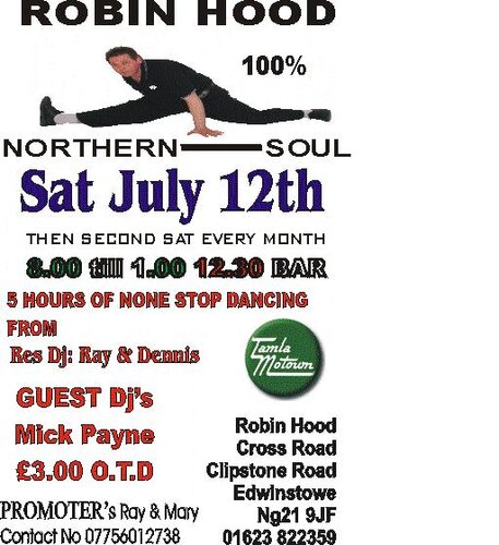 robin hood northern soul night